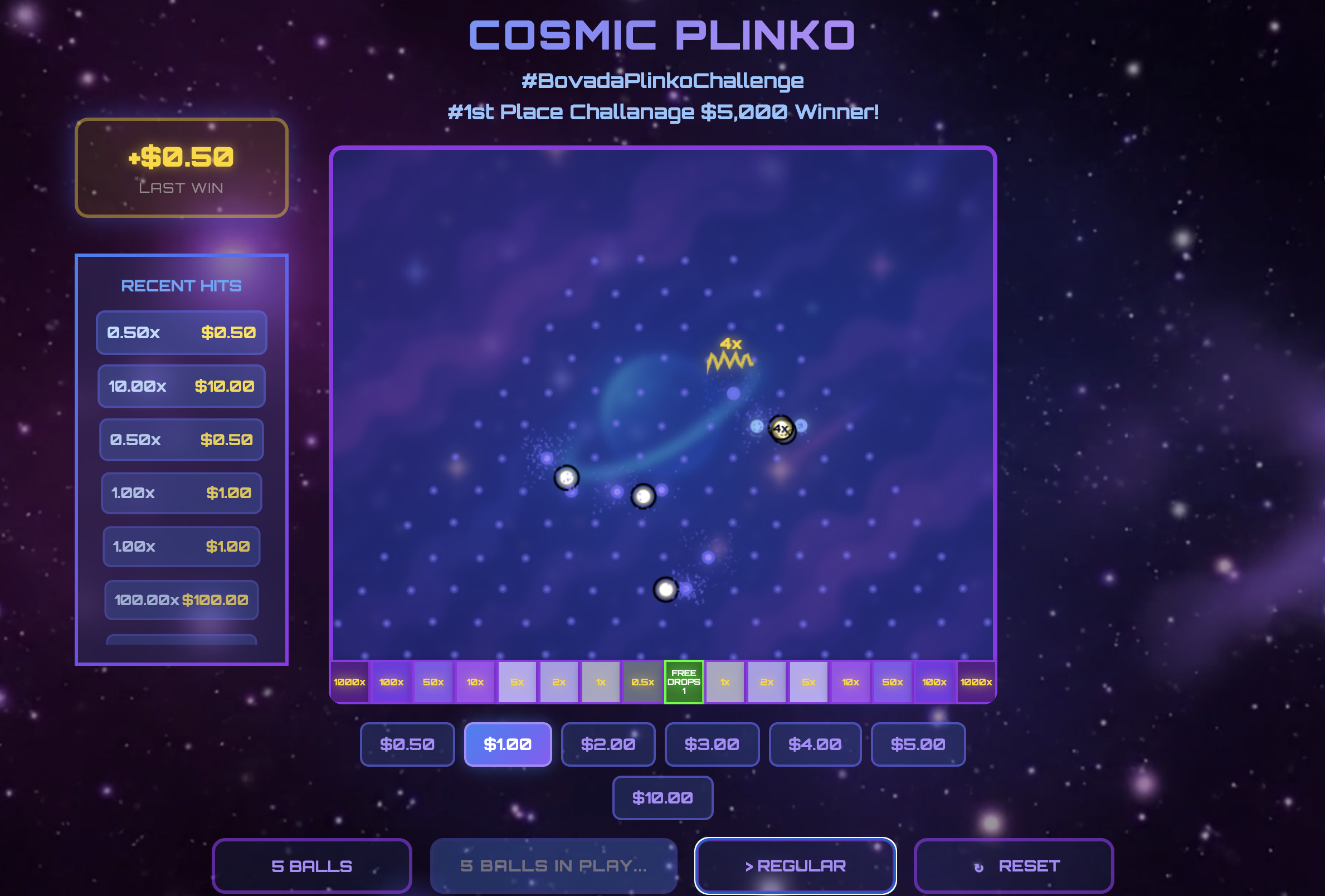 Cosmic Plinko