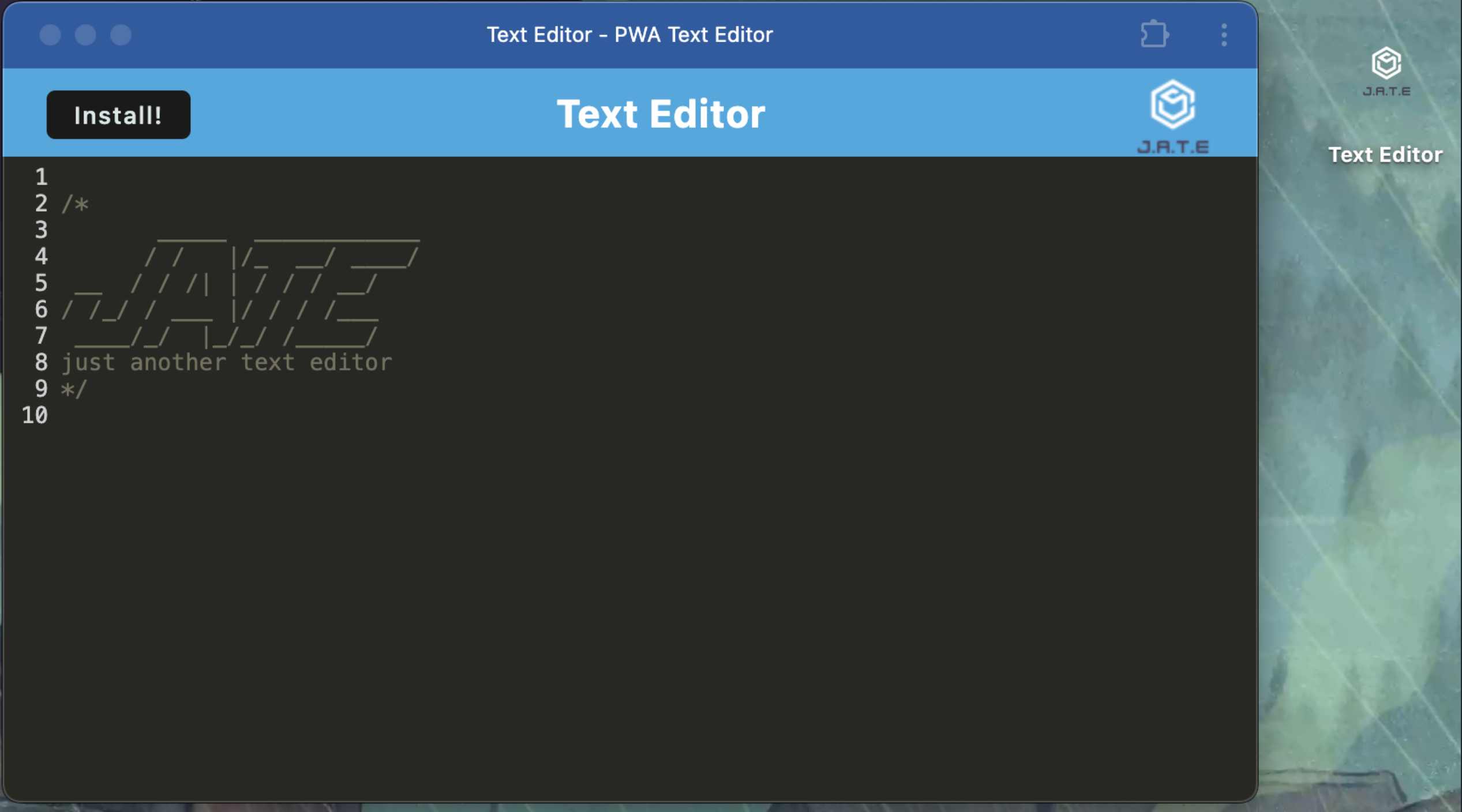 PWA Text Editor (JATE)
